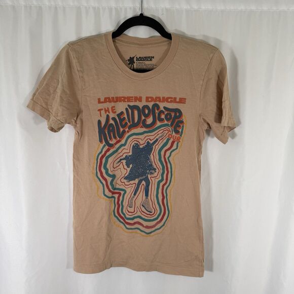 Lauren Daigle Shirt Women's XS Tan Graphic Print The Kaleidoscope Tour Short Slv - Picture 1 of 8